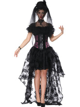 Load image into Gallery viewer, Gothic Costume Halloween Women  Lace  Top Corset And Asymmetrical Skirt