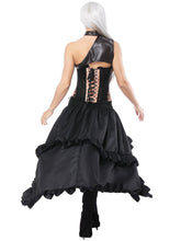 Load image into Gallery viewer, Gothic Costume Halloween Gold Women Corset Ruffles High Low Skirt And Pauldron Outfit
