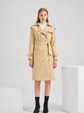 Load image into Gallery viewer, Women's Trench Coat Going out Fall Winter Turndown Collar Button Waisted Solid Color Long Coat