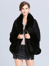 Load image into Gallery viewer, Women Poncho Sweater Faux Fur Coat Shawl Collar