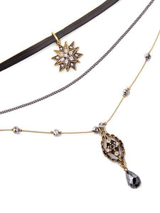 1950S Star Crystal Choker Vintage Necklace