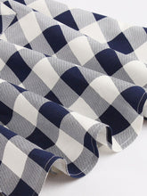 Load image into Gallery viewer, Blue White 1950s Pockets Plaid Dress