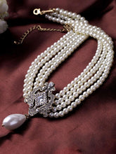 Load image into Gallery viewer, Beautiful White Pearl Statement Necklace for Women & Girls