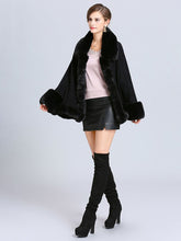 Load image into Gallery viewer, Women Poncho Sweater Faux Fur Coat Shawl Collar
