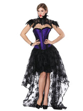 Load image into Gallery viewer, Gothic Costume Halloween Purple Strapless Asymmetrical Skirt And Corset