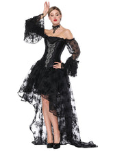 Load image into Gallery viewer, Gothic Costume Halloween Black Strapless Asymmetrical Skirt And Corset