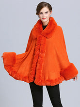Load image into Gallery viewer, Women Poncho Sweater Faux Fur Coat Shawl Collar