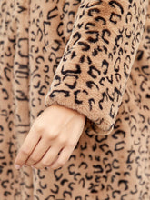 Load image into Gallery viewer, Faux Fur Coat Women Leopard Hooded Long Sleeve Oversized Winter Coat