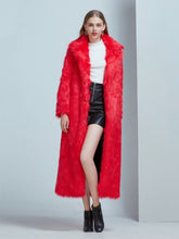 Load image into Gallery viewer, Faux Fur Coat Women V Neck Long Sleeve Maxi Winter Coat