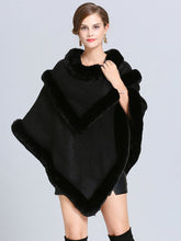 Load image into Gallery viewer, Women Coat Cape Peacoat Faux Fur Collar Poncho