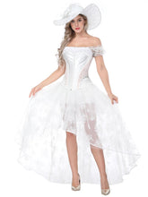 Load image into Gallery viewer, Gothic Costume Halloween Purple Strapless Asymmetrical Skirt And Corset