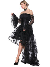 Load image into Gallery viewer, Gothic Costume Halloween Women  Lace  Top Corset And Asymmetrical Skirt