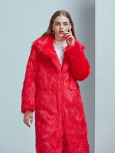 Load image into Gallery viewer, Faux Fur Coat Women V Neck Long Sleeve Maxi Winter Coat