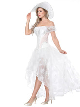 Load image into Gallery viewer, Gothic Costume Halloween Purple Strapless Asymmetrical Skirt And Corset