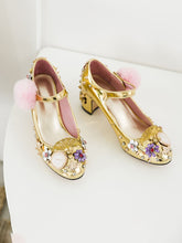 Load image into Gallery viewer, 9.5CM Luxury Pompom Chunky Heels Retro Shoes
