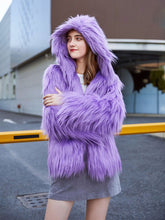 Load image into Gallery viewer, Faux Fur Coat Women Hooded Long Sleeve Oversized Winter Coat