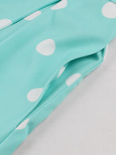 Load image into Gallery viewer, Turquoise Dot 50s Color-Blocking Dress with a Playful Contrast Collar