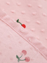 Load image into Gallery viewer, Vintage 1950s Pink Cherry Print Swiss Dot Spaghetti Straps Swing Dress