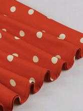 Load image into Gallery viewer, Sunny Dots Vintage Orange Full-Skirted Swing Dress with Headband