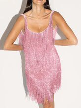 Load image into Gallery viewer, Purple 1920s Sequin Flapper Great Gatsby Dress with Fringe