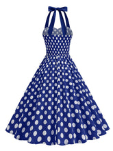 Load image into Gallery viewer, 1950s Vintage Polka Dot Halter Rockabilly Swing Dress