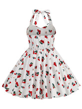 Load image into Gallery viewer, Kids Little Girls' Dress Bow Halter Cherry Sleeveless Cotton 1950S Vintage Dress