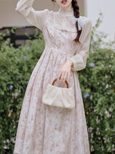 Load image into Gallery viewer, White Floral Lace Ruffles Edwardian Revival Dress