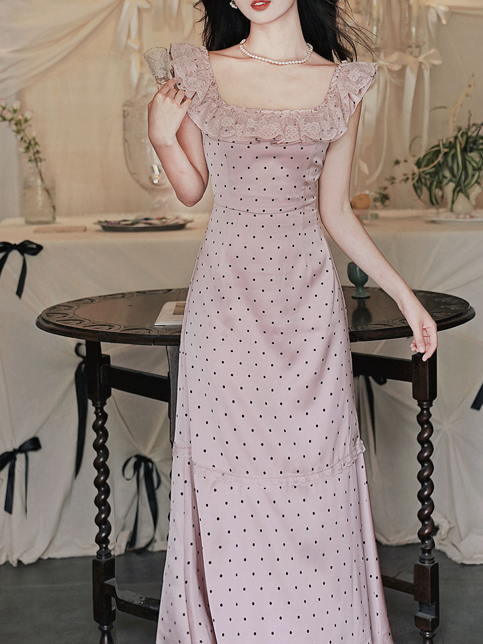 vintage pink polka dot dress Darlene Hot Pink Polka Dot Swing Dress