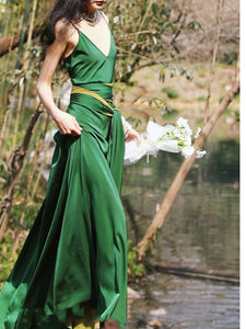 Green Vintage Evening Dress, Green / S Green Vintage Evening Dress, Green / S