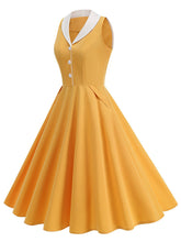 Load image into Gallery viewer, 1950s Vintage Peter Pan Collar Sleeveless Retro Swing Dress