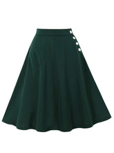 Load image into Gallery viewer, 1950s Classic A-Line Skirt with Contrasting White Buttons