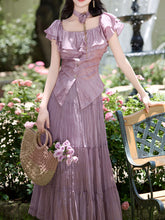 Load image into Gallery viewer, Lilac Off-The-Shoulder Ruffle Maxi Dress Set