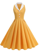 Load image into Gallery viewer, 1950s Vintage Peter Pan Collar Sleeveless Retro Swing Dress