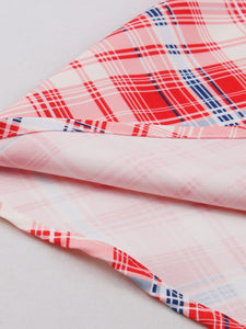Vintage Red Spaghetti Strap Plaid 1950S Vintage Dress Set