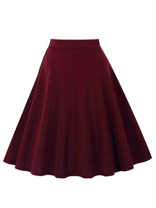 1950s Classic A-Line Skirt with Contrasting White Buttons