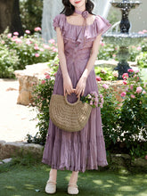 Load image into Gallery viewer, Lilac Off-The-Shoulder Ruffle Maxi Dress Set