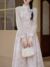 Load image into Gallery viewer, White Floral Lace Ruffles Edwardian Revival Dress