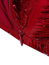 Load image into Gallery viewer, Wine Red Sexy Gatsby Glitter Fringe 1920s Flapper Dress