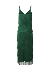 Load image into Gallery viewer, Emerald Green 1920s Gatsby Flapper Maxi Dress