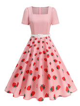 Load image into Gallery viewer, 1950s Vintage Floral Print Sweetheart Audrey Hepburn Style Rockabilly Swing Dress