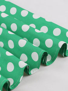 Green And White Plaid Spaghetti Straps Vintage 1950s Swing Dress