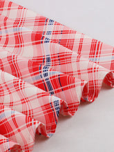 Load image into Gallery viewer, Vintage Red Spaghetti Strap Plaid 1950S Vintage Dress Set