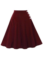 Load image into Gallery viewer, 1950s Classic A-Line Skirt with Contrasting White Buttons