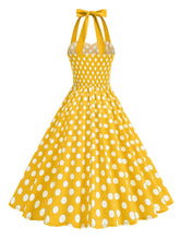 Load image into Gallery viewer, 1950s Vintage Polka Dot Halter Rockabilly Swing Dress