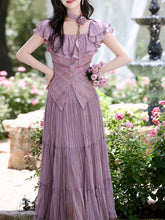 Load image into Gallery viewer, Lilac Off-The-Shoulder Ruffle Maxi Dress Set