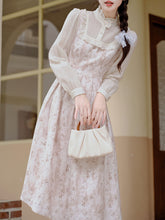 Load image into Gallery viewer, White Floral Lace Ruffles Edwardian Revival Dress