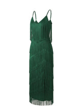 Load image into Gallery viewer, Emerald Green 1920s Gatsby Flapper Maxi Dress