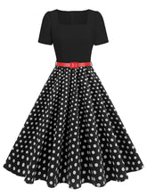 Load image into Gallery viewer, 1950s Vintage Polka Dots Sweetheart Audrey Hepburn Style Rockabilly Swing Dress
