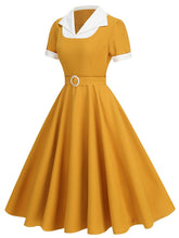 Load image into Gallery viewer, Sweet Navy Sailor Collar Short Sleeve Swing Vintage Dress with Hat Set