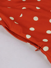 Load image into Gallery viewer, Sunny Dots Vintage Orange Full-Skirted Swing Dress with Headband